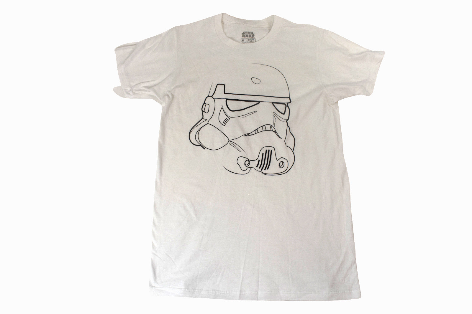 Star Wars Mens Stormtrooper Helmet Outline Graphic White Shirt NWT Medium