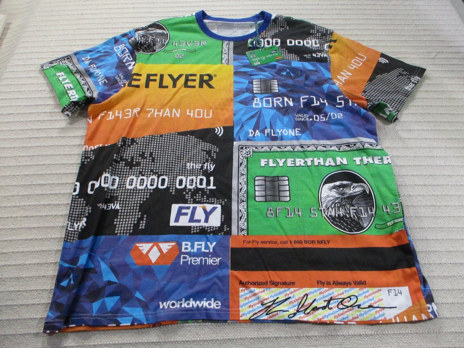 Born Fly Men Shirt 3XL Big Tall Blue Stay Fly Short Sleeve Urban Cotton New