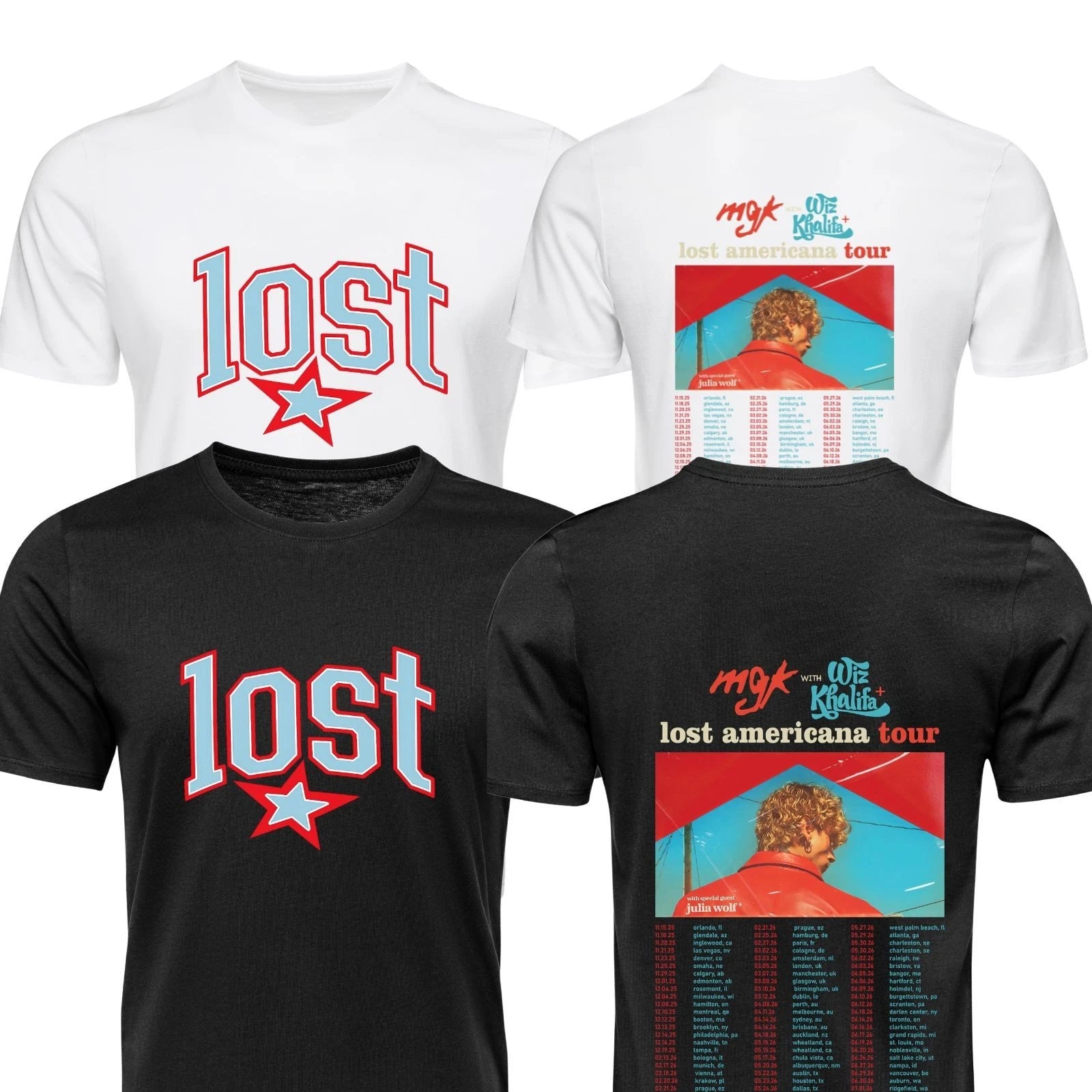 MGK T-Shirt Lost Americana & Wiz Khalifa Inspired Concert Unisex Kid Adult Tee