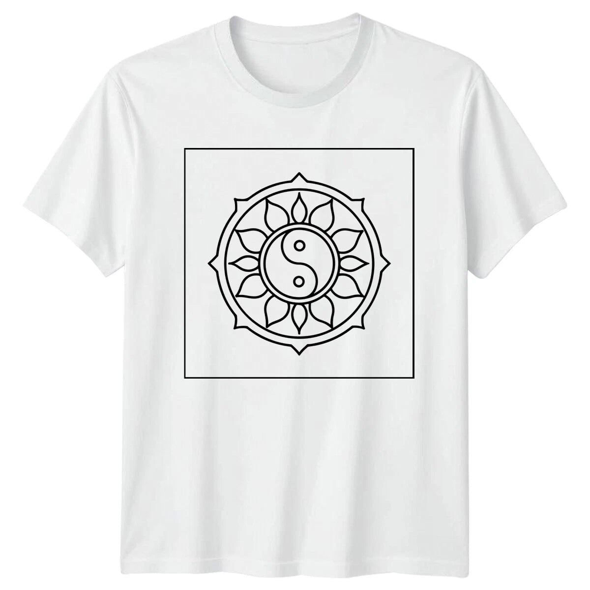 Yin Yang Mandala Symbol Mens T-Shirt Womens Tee Unisex Graphic Top