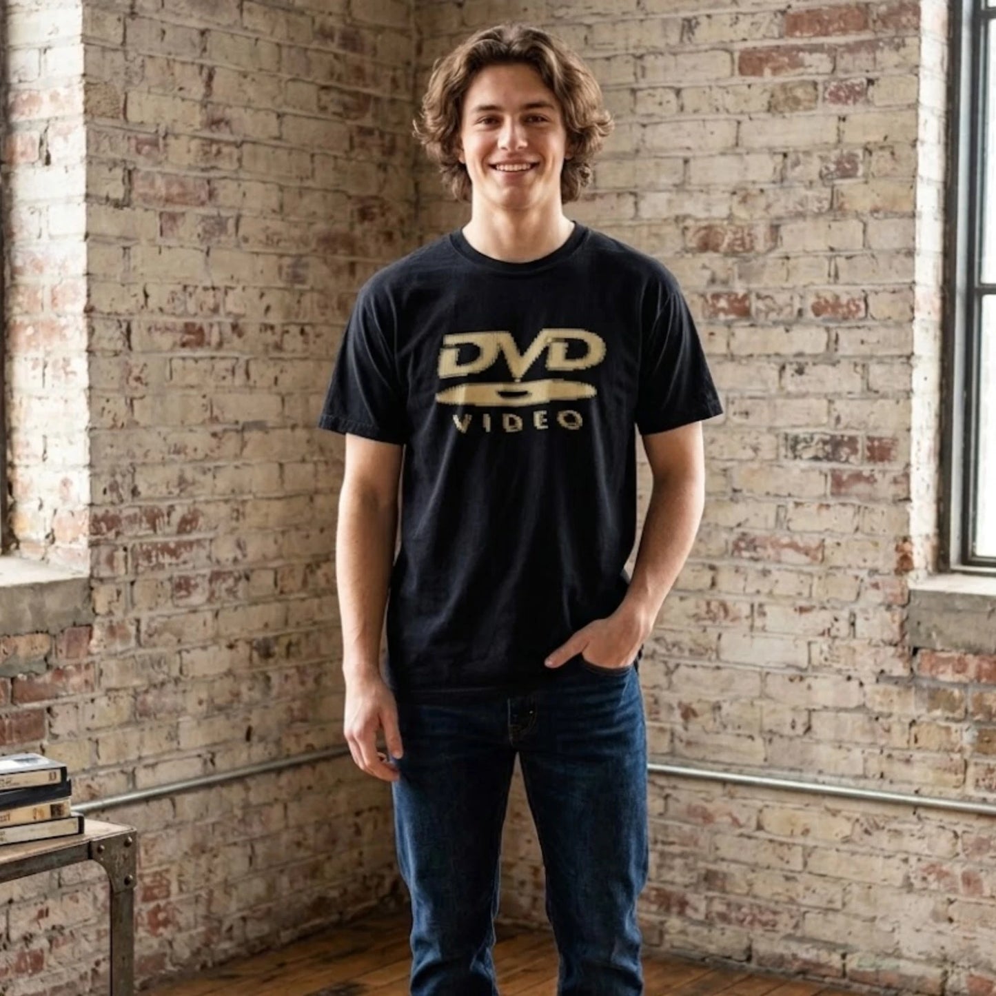 Vintage DVD Video Logo T-Shirt Black Y2K Retro 90s Tech Graphic Tee Unisex
