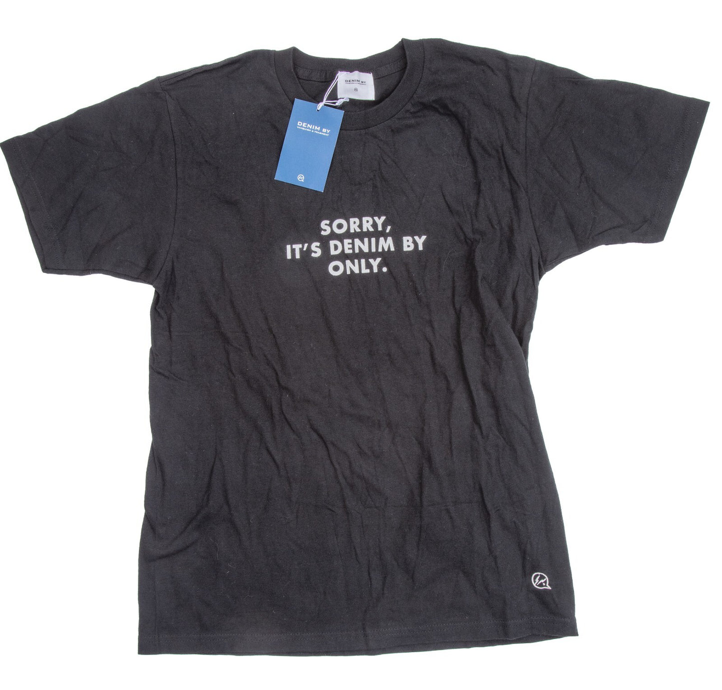 NWT $160 DENIM By VANQUISH & FRAGMENT Black Graphic Print S/S T-Shirt Sz Small