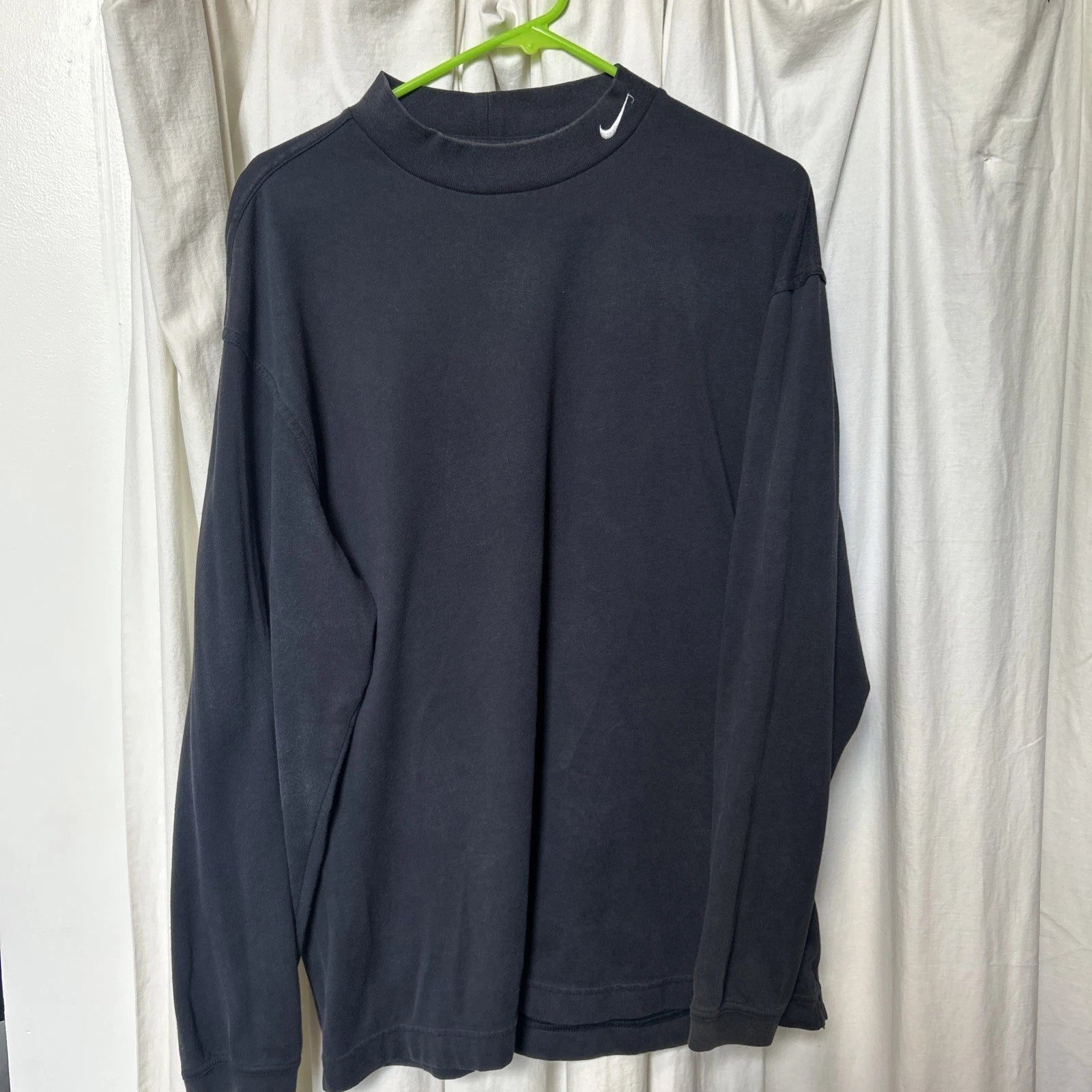 Nike Golf  Mock Neck Long Sleeve Shirt Black, Size L, Y2K Vintage