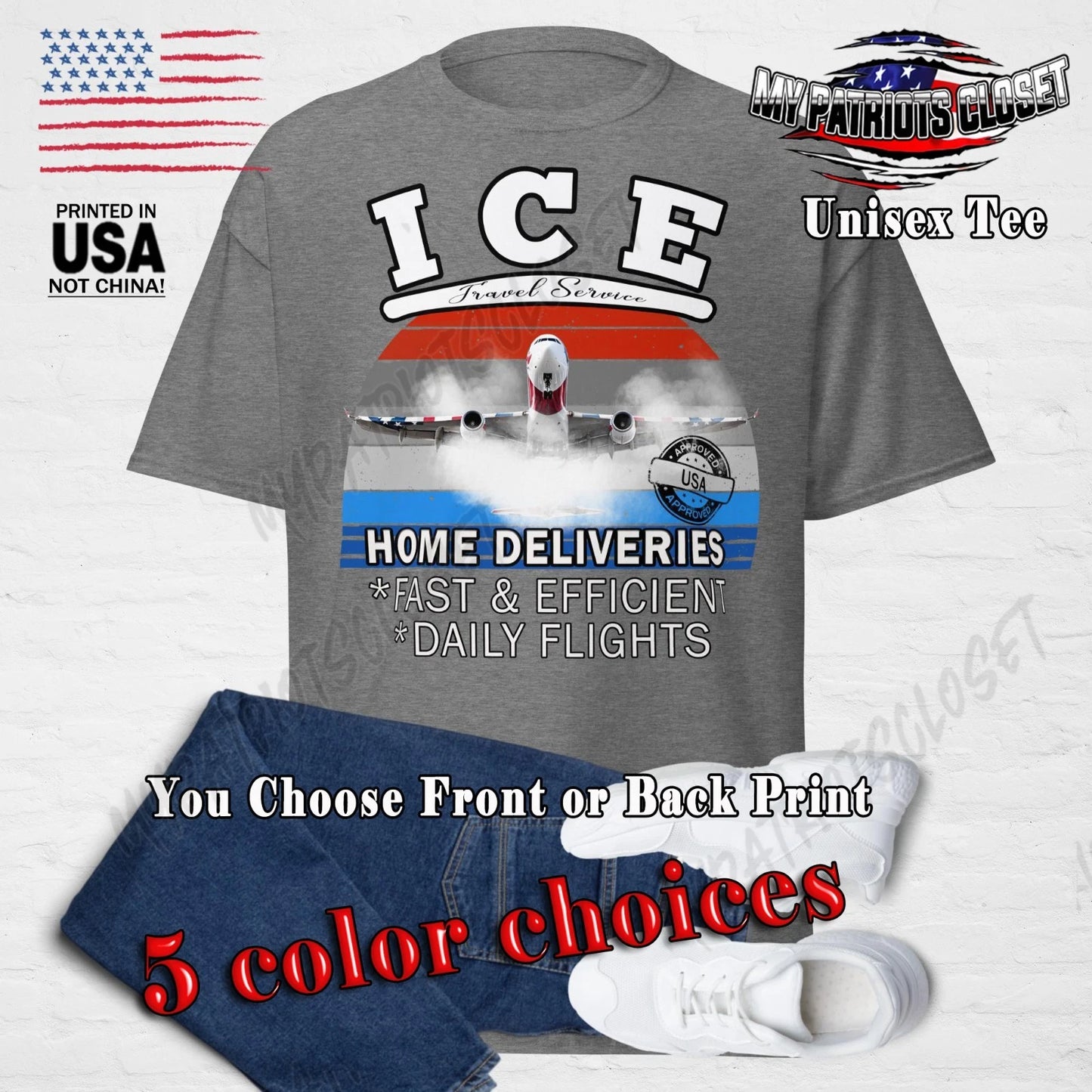 Funny ICE Shirt ICE Travel Service Immigration, Border Patrol T-Shirt Trump MAGA