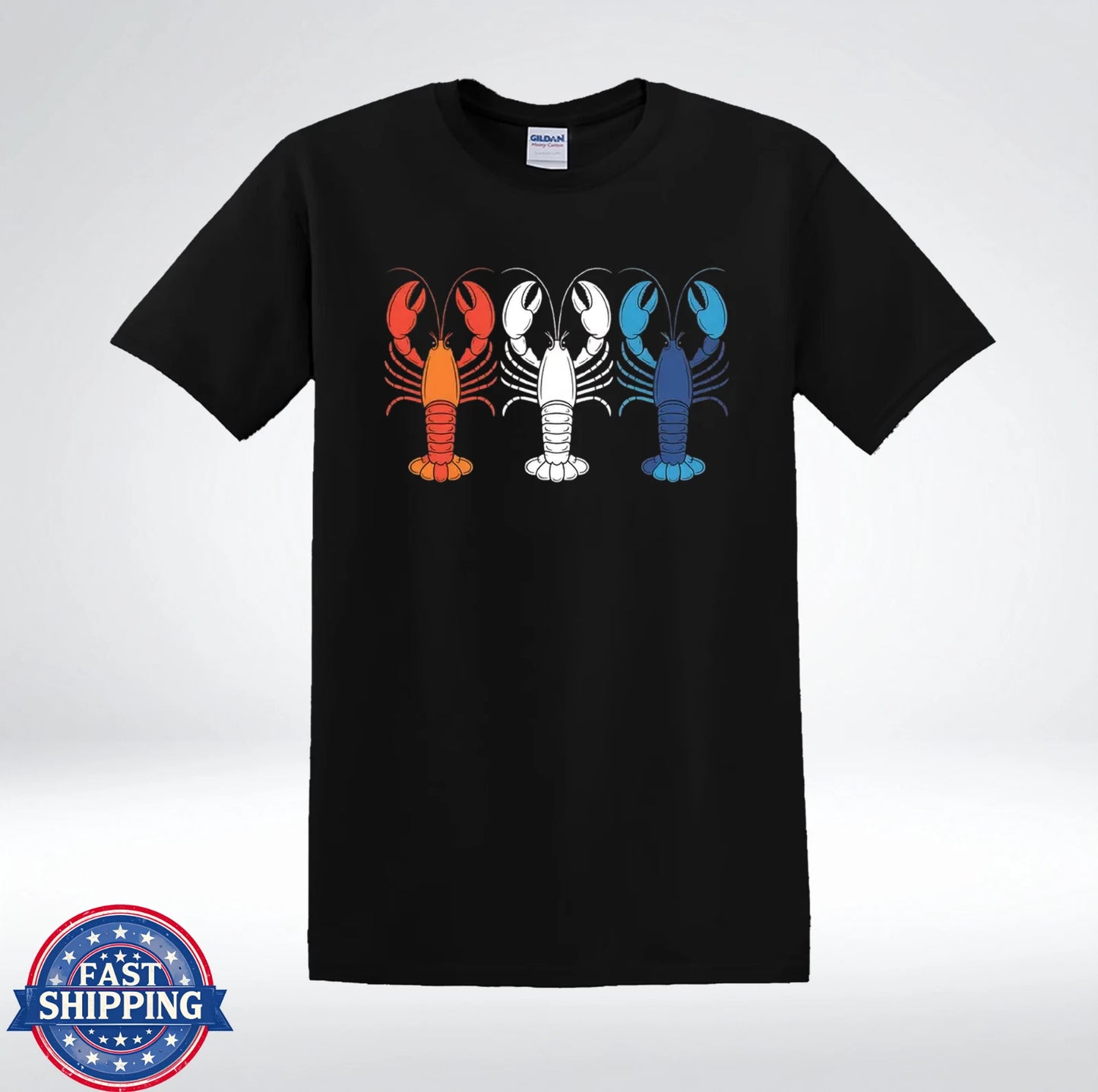 Lobster Shirt Red White Blue Patriotic Seafood Lover T-Shirt