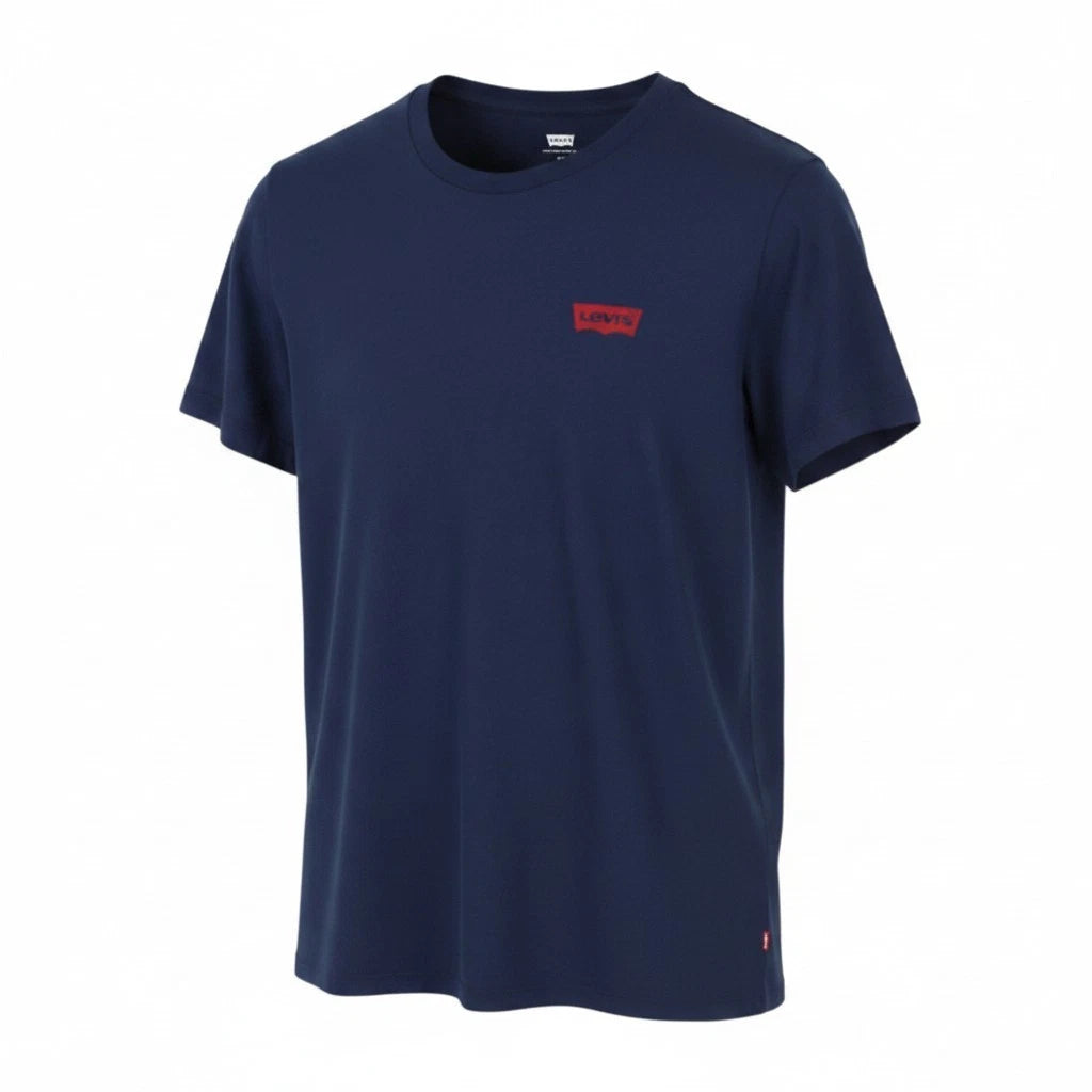 Levi's Slim Fit Men T-Shirt M Dark Blue Cotton Crew Neck Short Sleeve