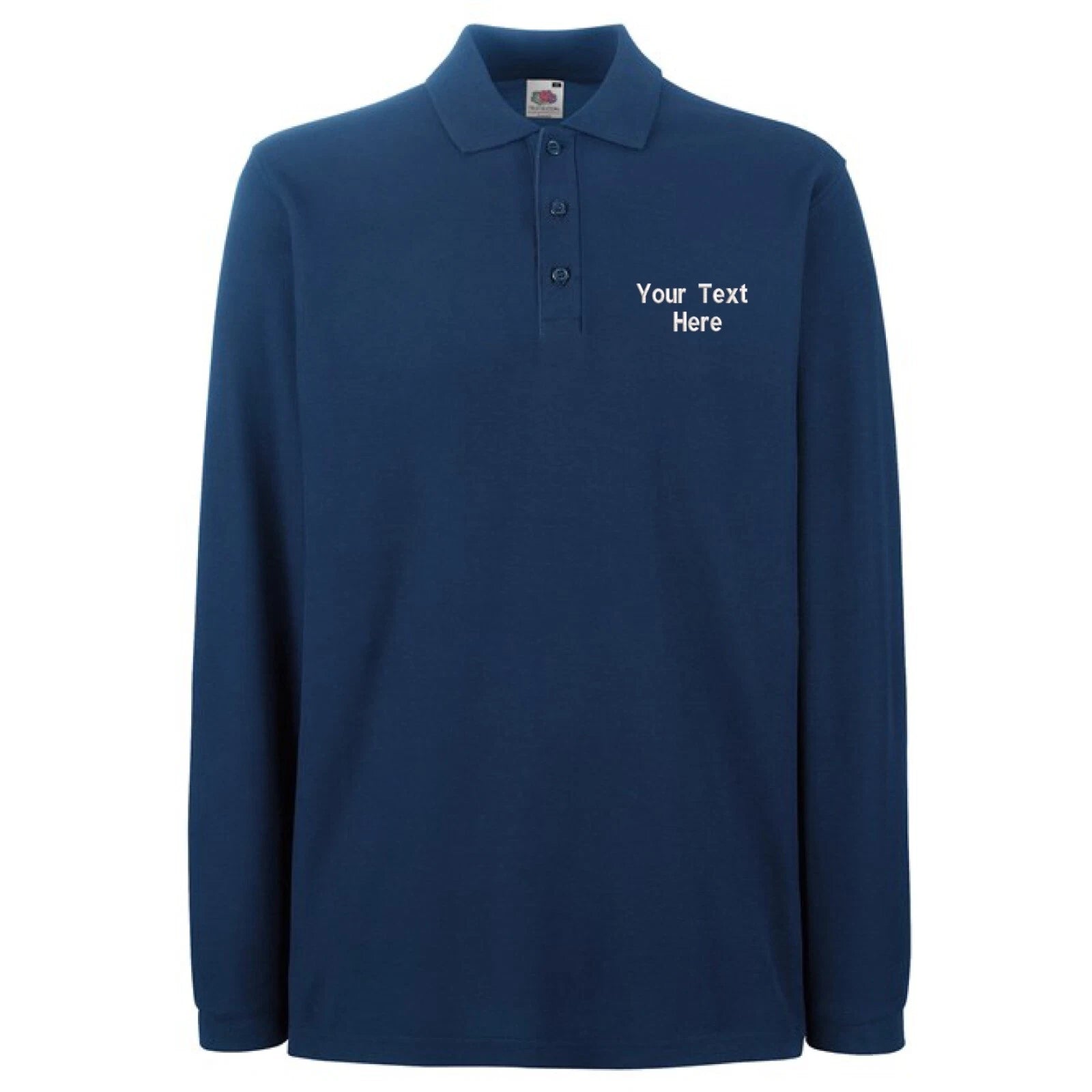 Personalised Custom Embroidered Fruit of the Loom Premium Long Sleeve Polo SS258