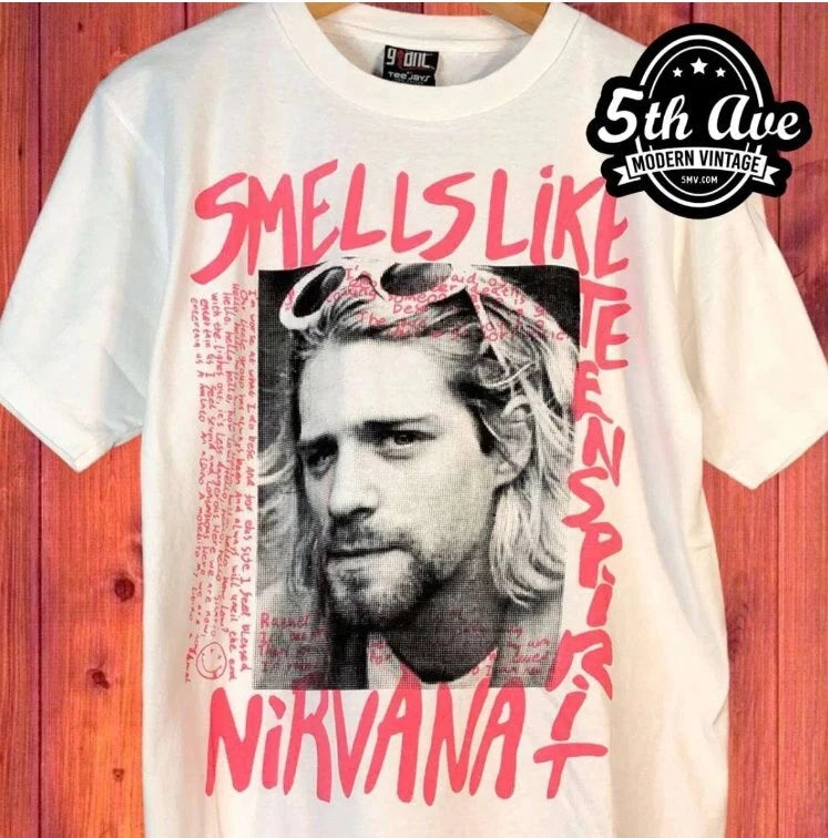 Kurt Cobain Nirvana Smells Like Teen Spirit - New Vintage Band T shirt