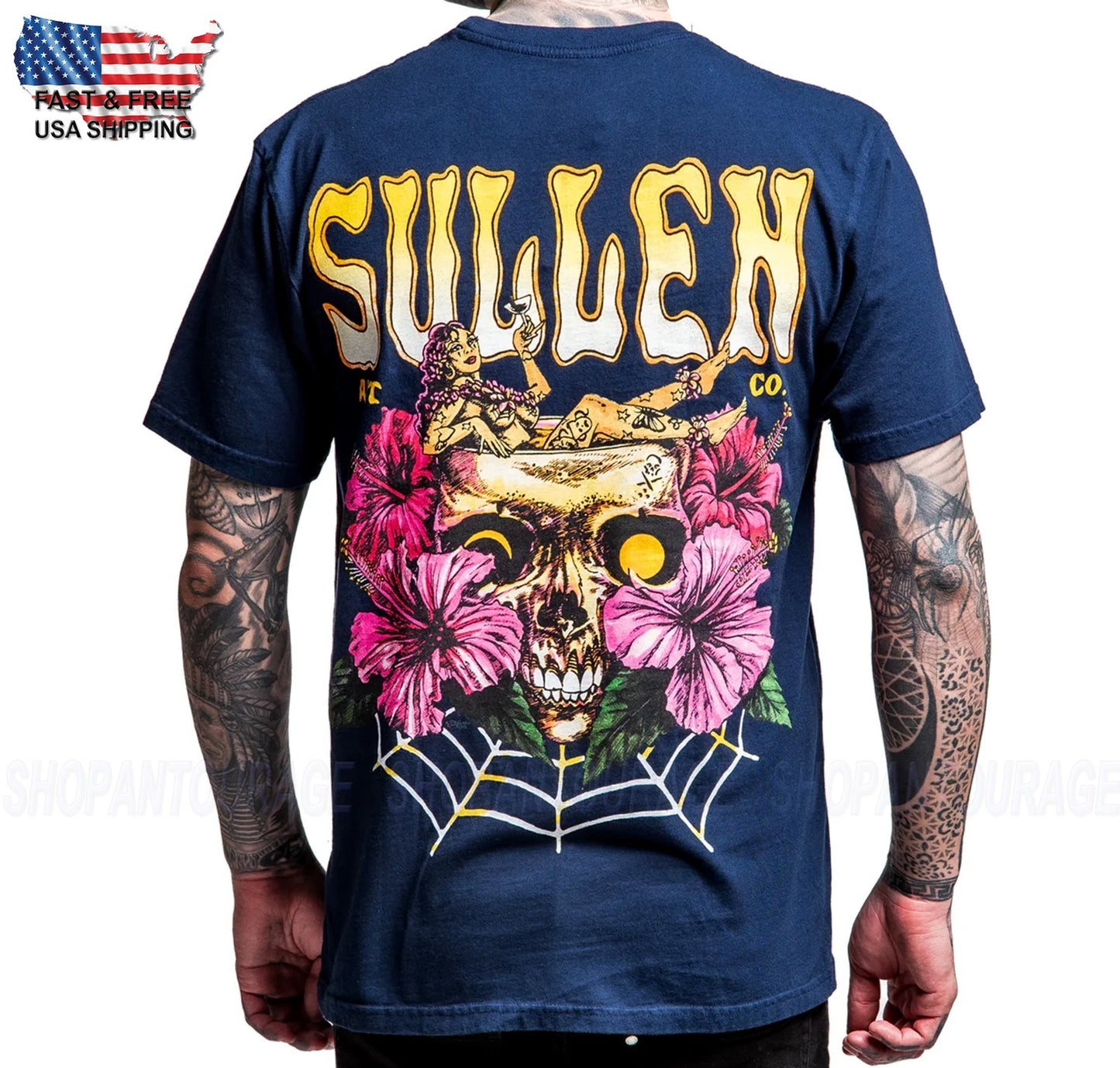 Sullen Art Collective Skulloha Premium Fit SCM8156 Short Sleeve T-shirt For Men