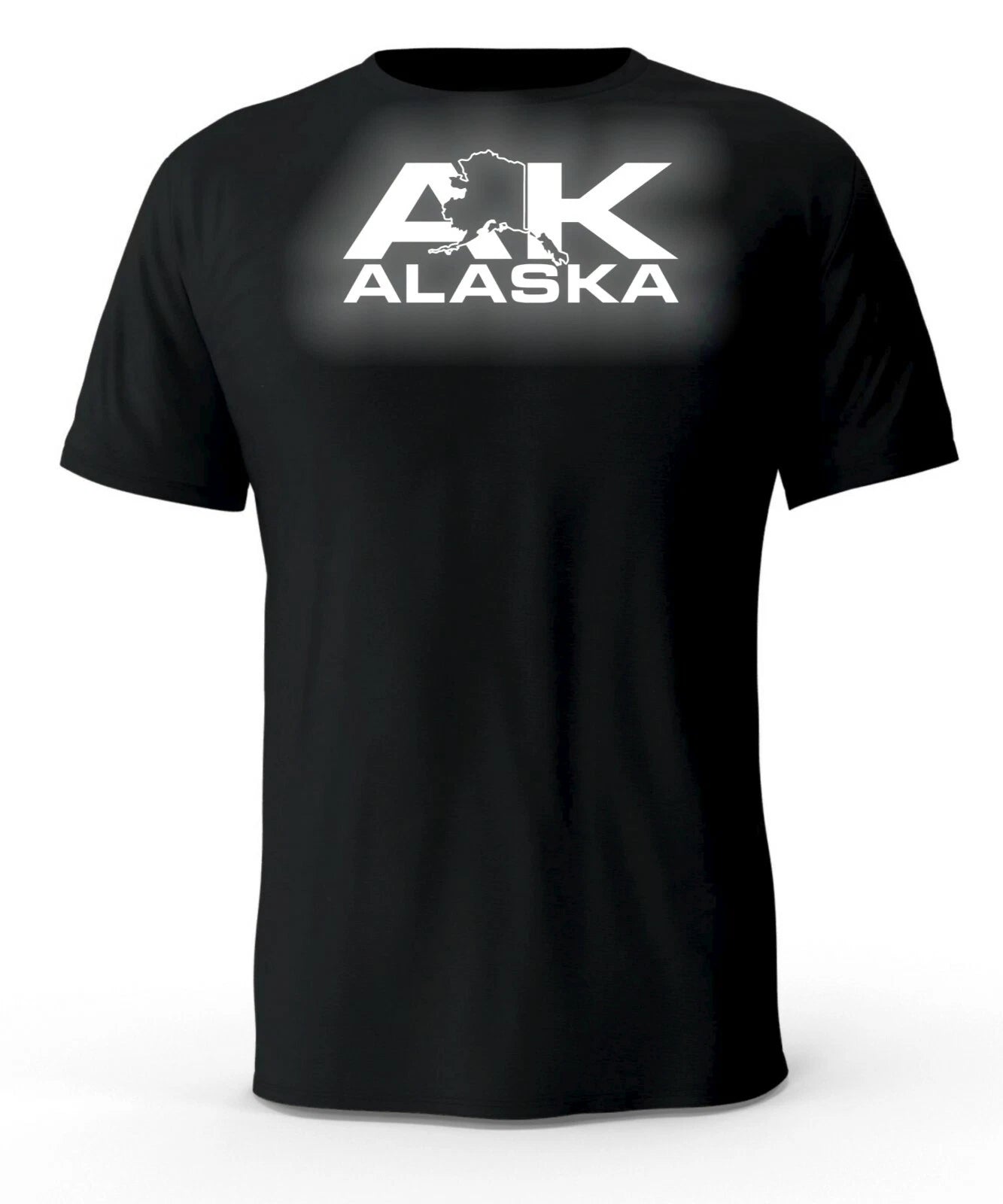 Alaska AK State Reflective Logo Black T-Shirt