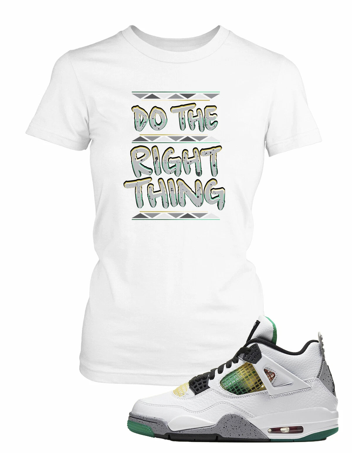 Ladies Tee Shirt to Match Women’s Air Jordan 4 Lucid Green Do The Right Thing T