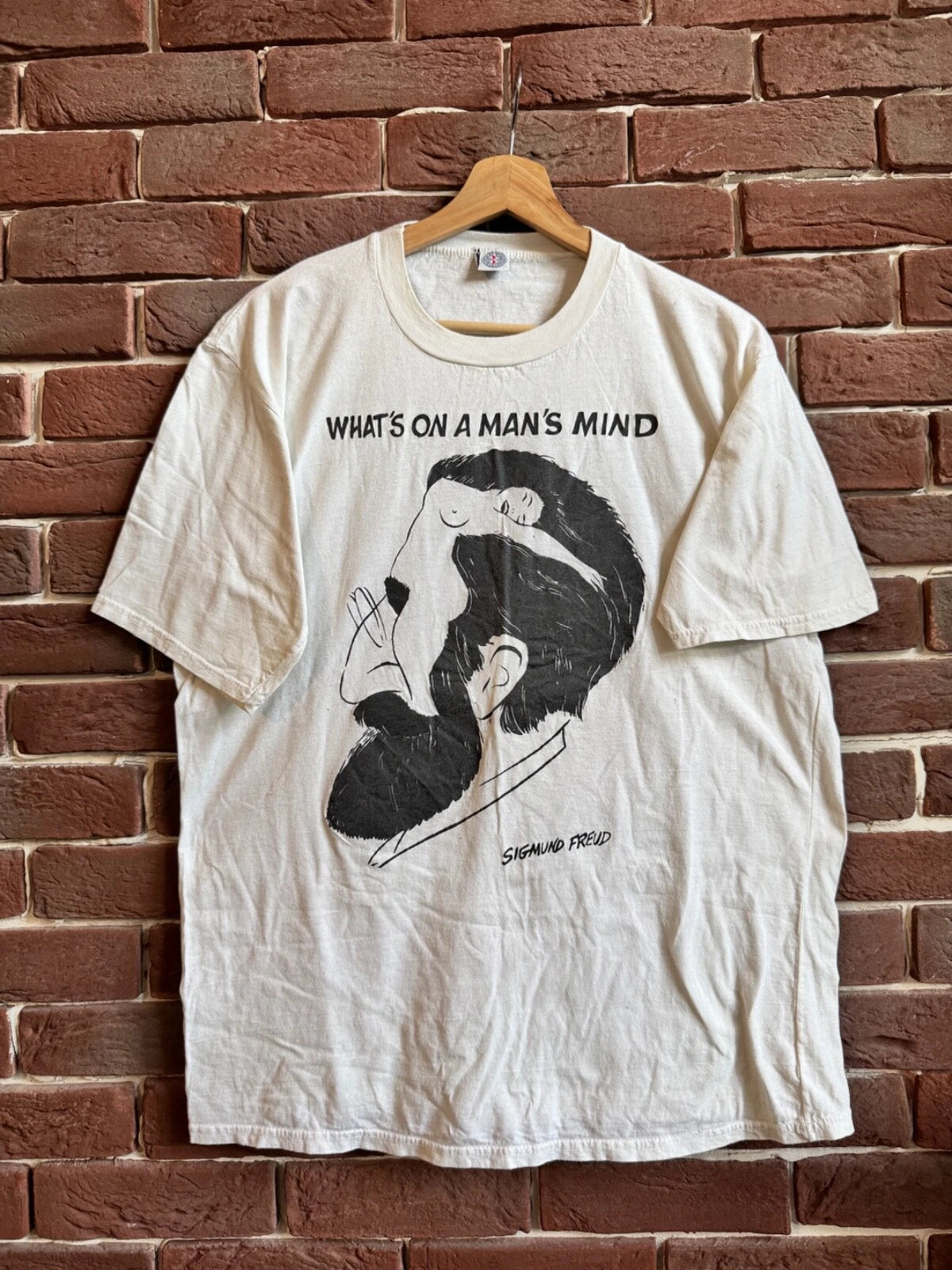 Vintage 90s Simgund Freud Pop Art Tee Rare Hype L White 90s