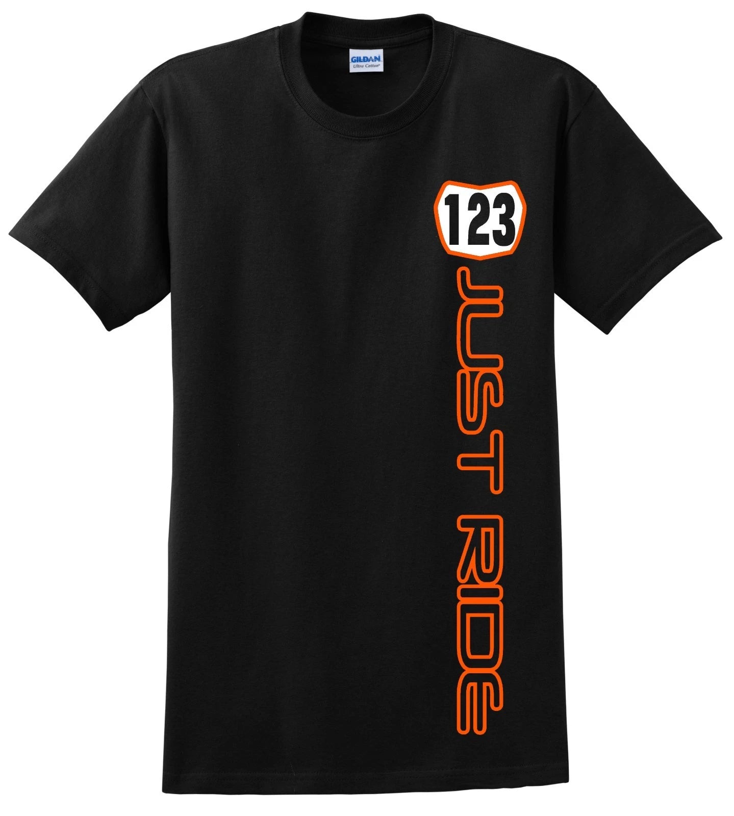 JUST RIDE CUSTOM NUMBER PLATE T SHIRT MX MOTOCROSS YZ CRF KX KTM RACE BIKE