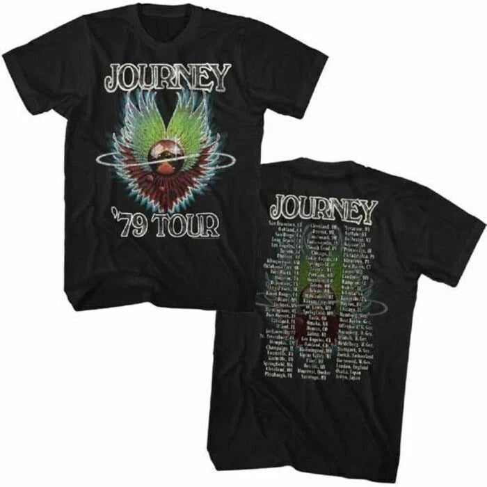 Journey Vintage Concert T-shirt - 1979 Tour. Men's Unisex Black Fashion Shirt