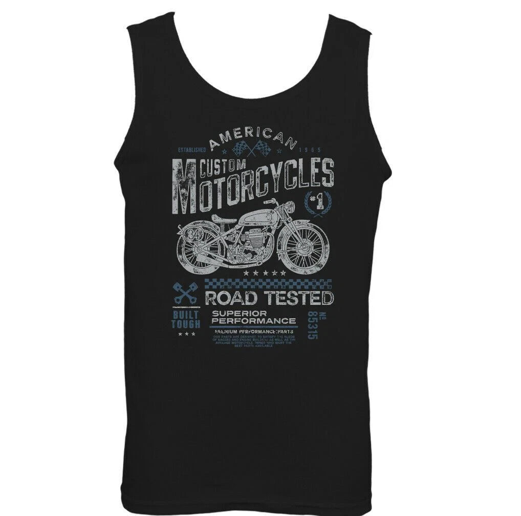 BIKER VEST Motorbike Motorcycle Cafe Racer Chopper Bike Mens Funny Skull Top