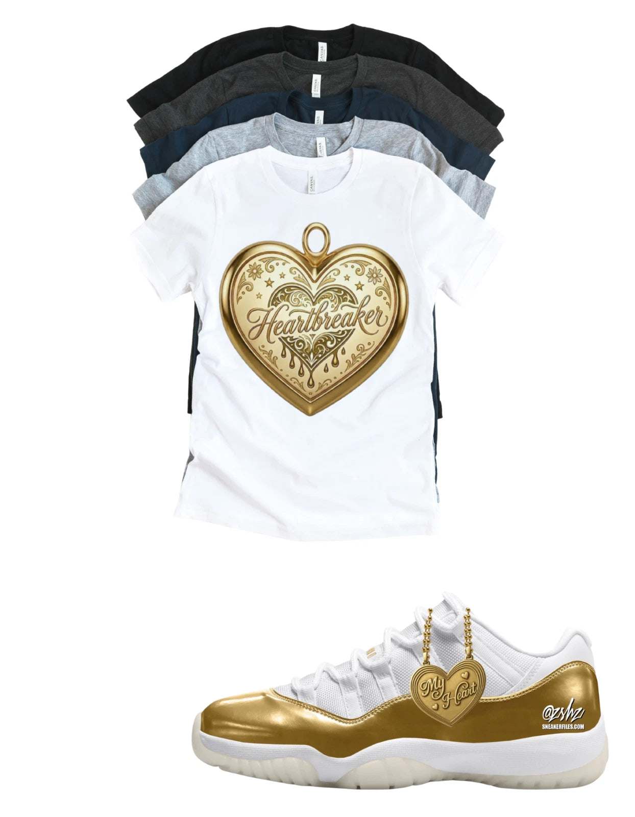 Jordan 11 Low WMNS "Mother's Day" Heartbreaker Matching T-Shirt Custom Sneaker