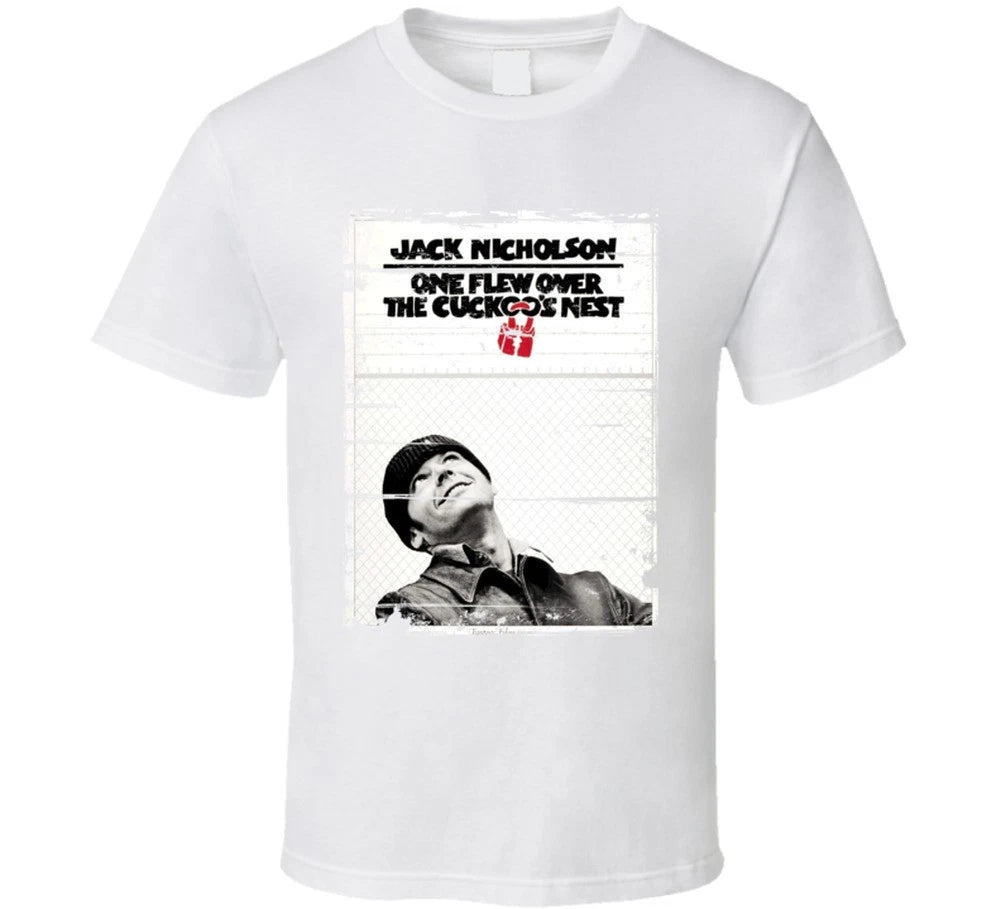 One Flew Over the Cuckoos Nest  Classic Movie Poster Aged Look T Shirt
