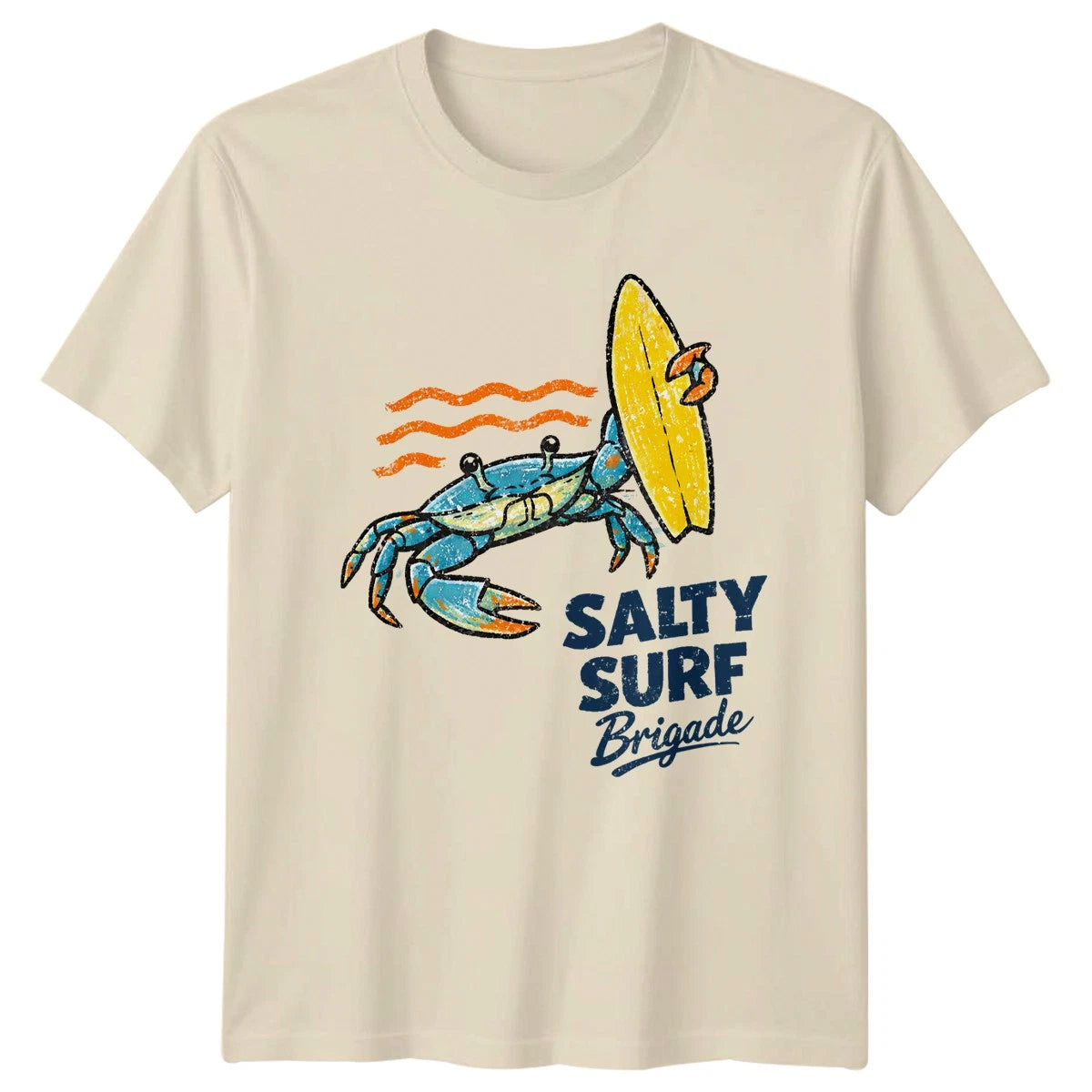 Salty Surf Brigade T-Shirt Crab Surf Surfing Summer Holiday Gift For Him And Her