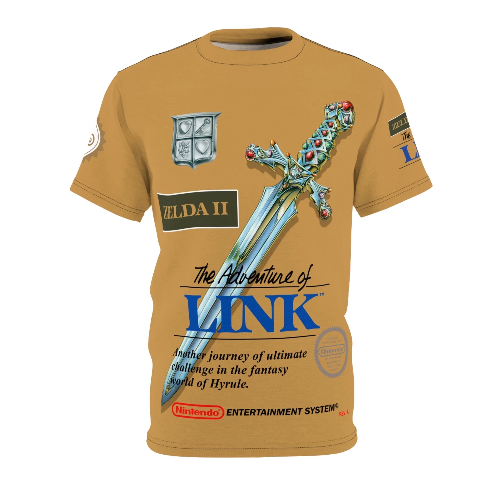 Zelda II: The Adventure of Link 1988 NES Retro Nintendo Video Game Cover T-Shirt