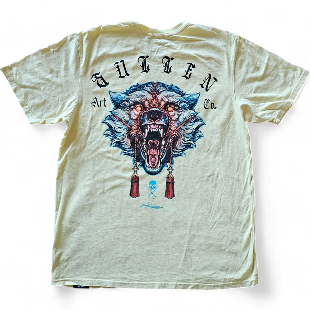 Men's Sullen Art Collective Yellow Wolf Tattoo Premium Tee T-Shirt M-XXXL