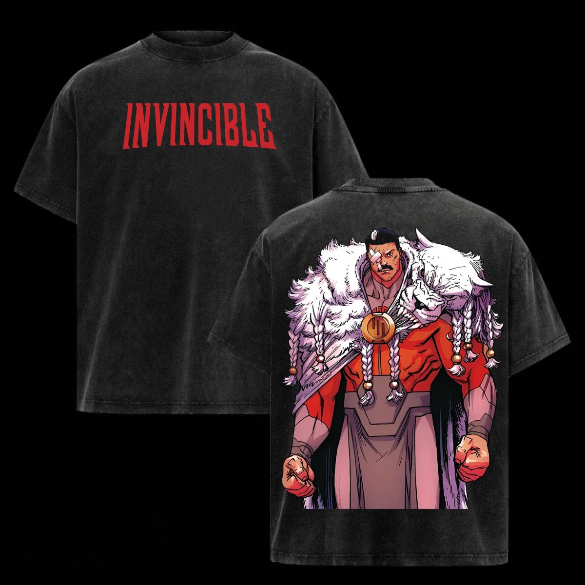 Invincible Shirt Grand Regent Thragg Battle Beast Skin Acid Wash Comics Tee