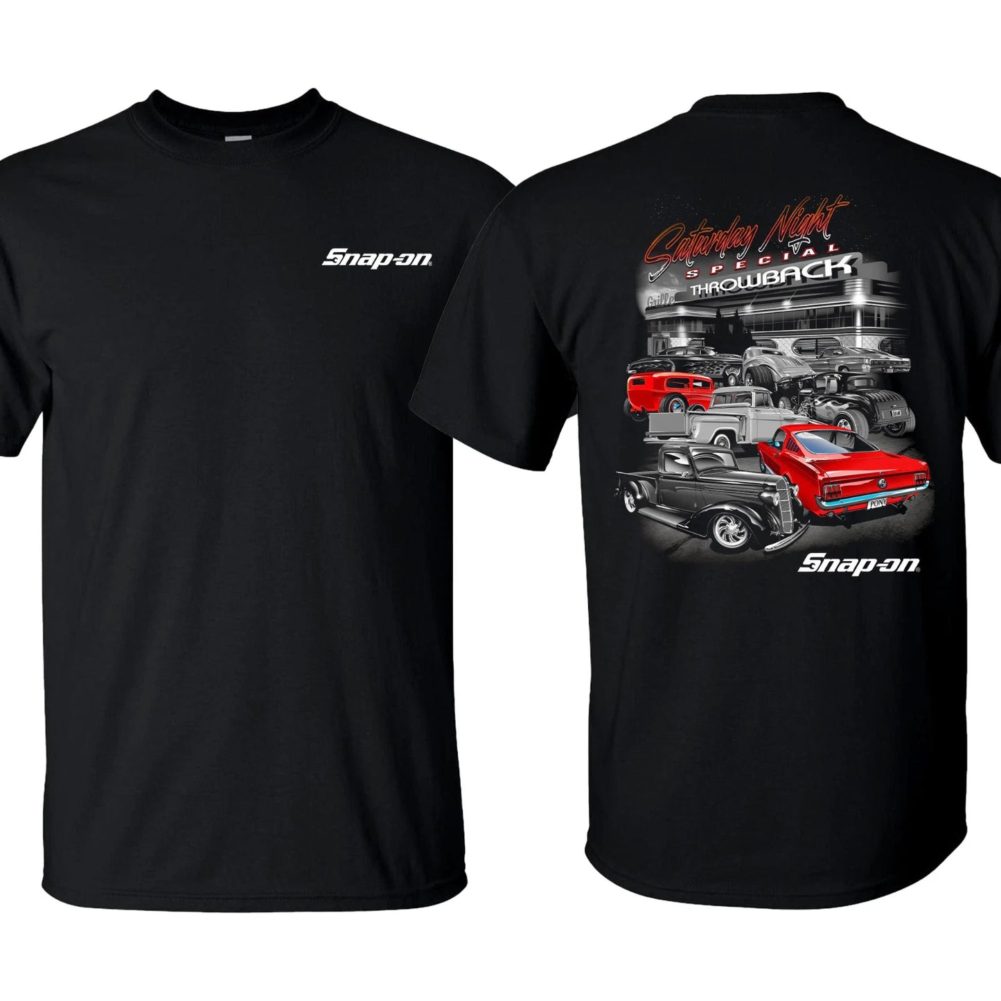 Snap On Throwback Vintage Cars Shirt Retro Classic Car Graphic Unisex Tee
