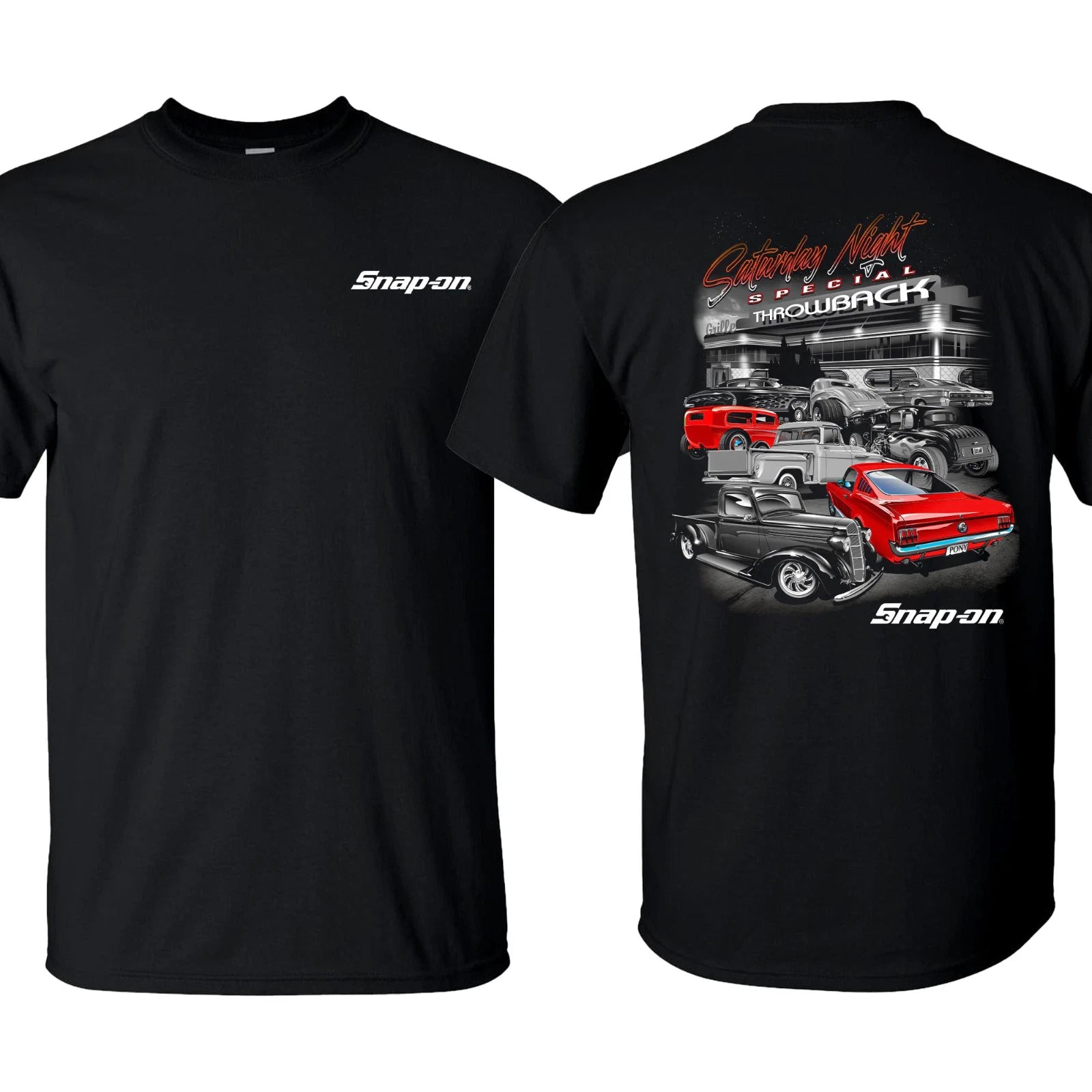 Snap On Throwback Vintage Cars Shirt Retro Classic Car Graphic Unisex Tee