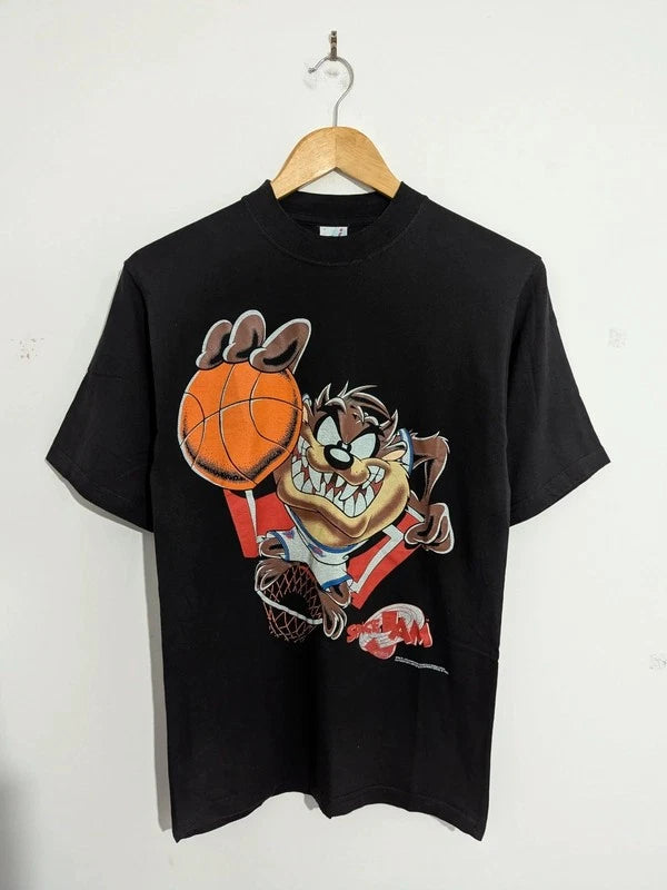 Vintage 1996 Taz Space Jam Basketball Movie T-Shirr Size Small