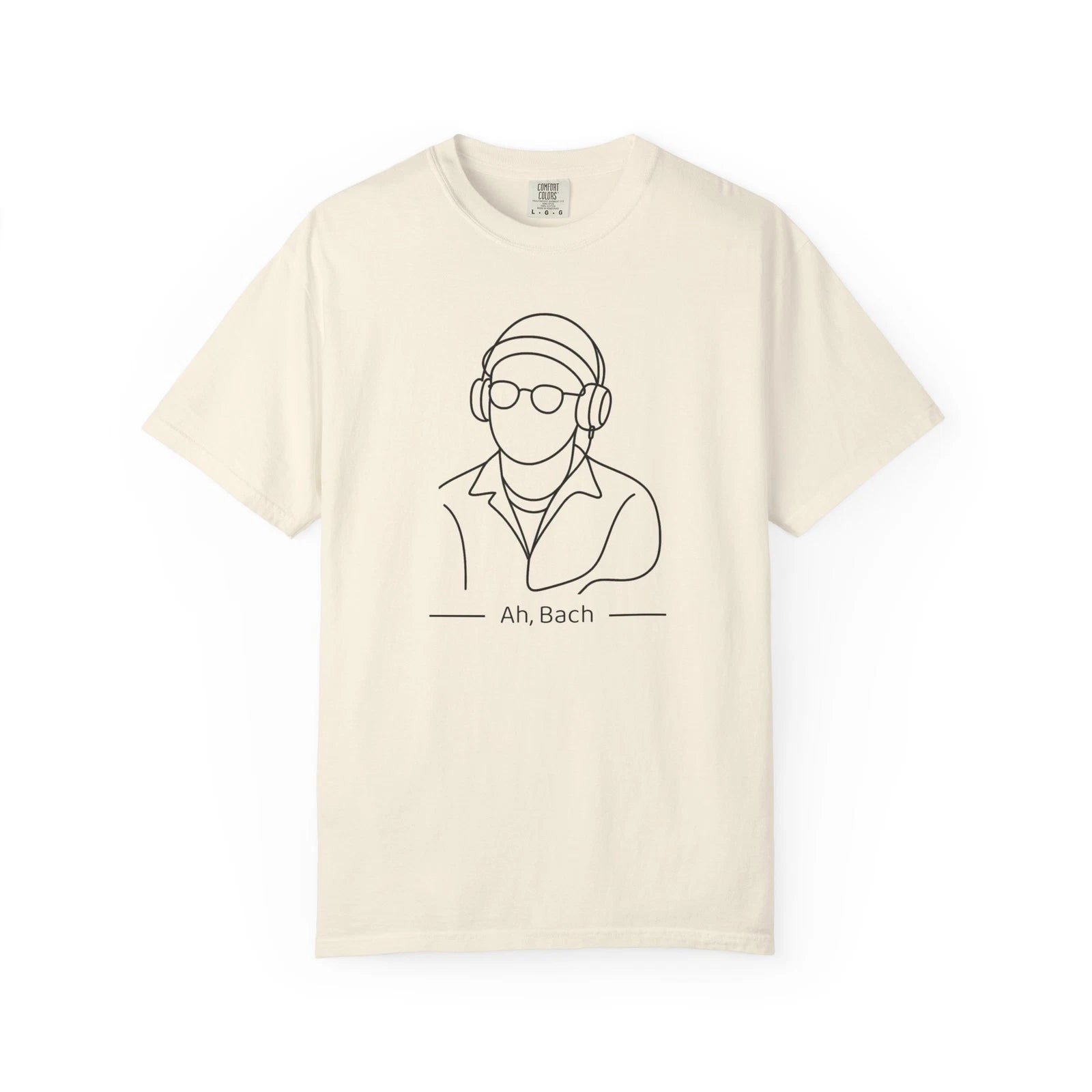 Ah Bach T-Shirt, Minimalist Line Art Drawing, Retro TV