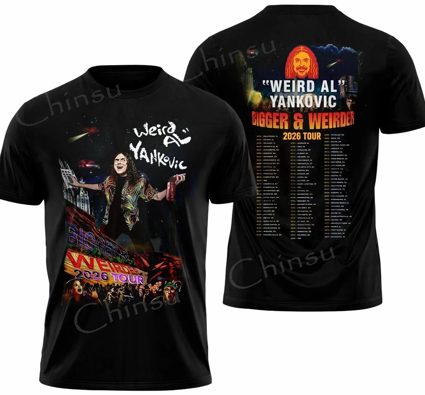 Weird Al Yankovic Bigger & Weirder 2026 Tour T Shirt  FAST SHIP