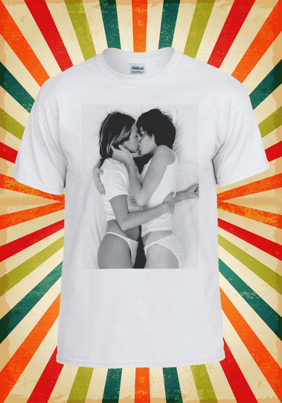 Lesbian Kiss Sexy Girls Funny Novelt Men Women Vest Tank Top Unisex T Shirt 1231