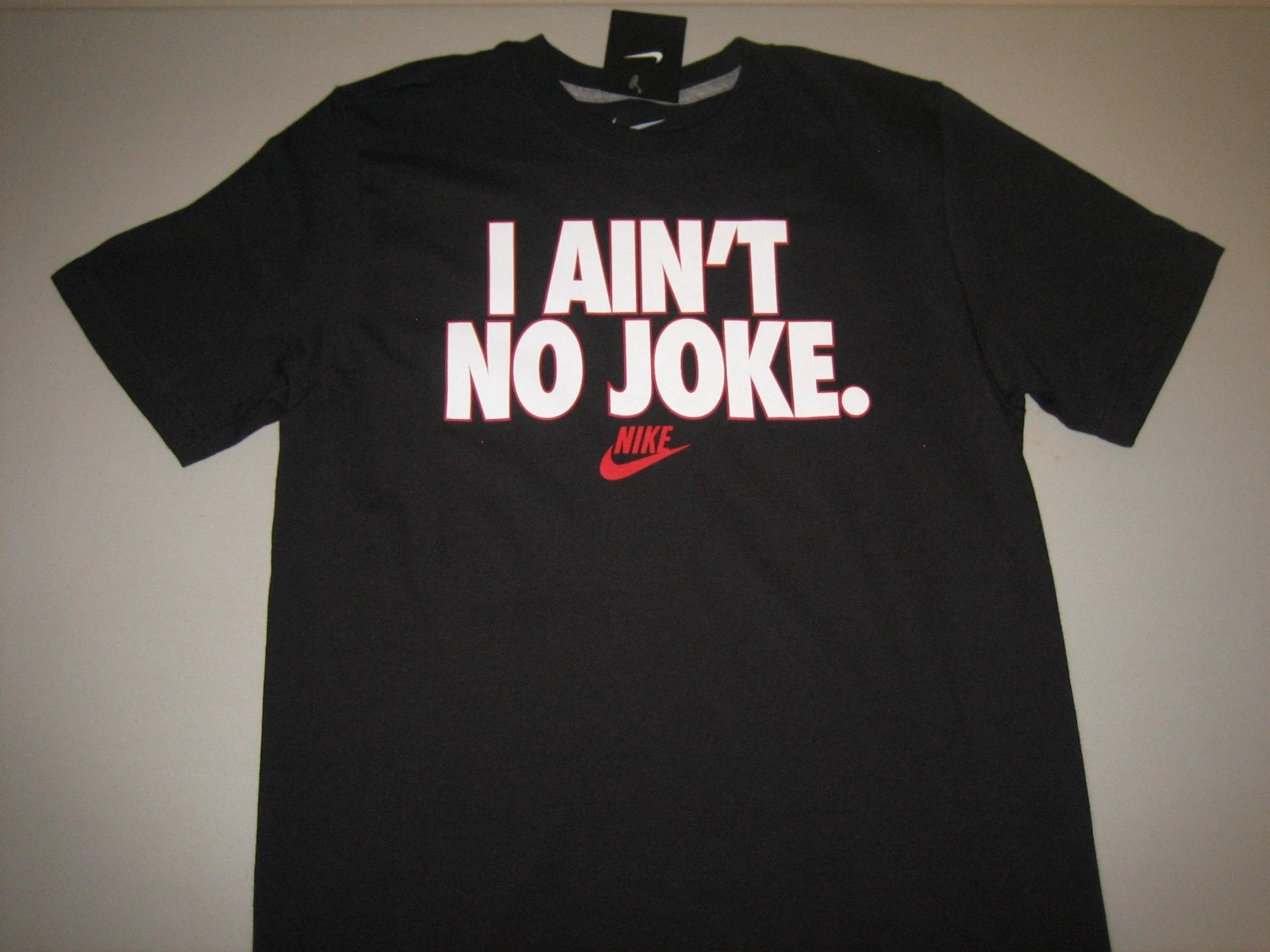 Nike "I Ain't No Joke" T-Shirt Black/White/Red T-Shirt Men's Medium Large XL