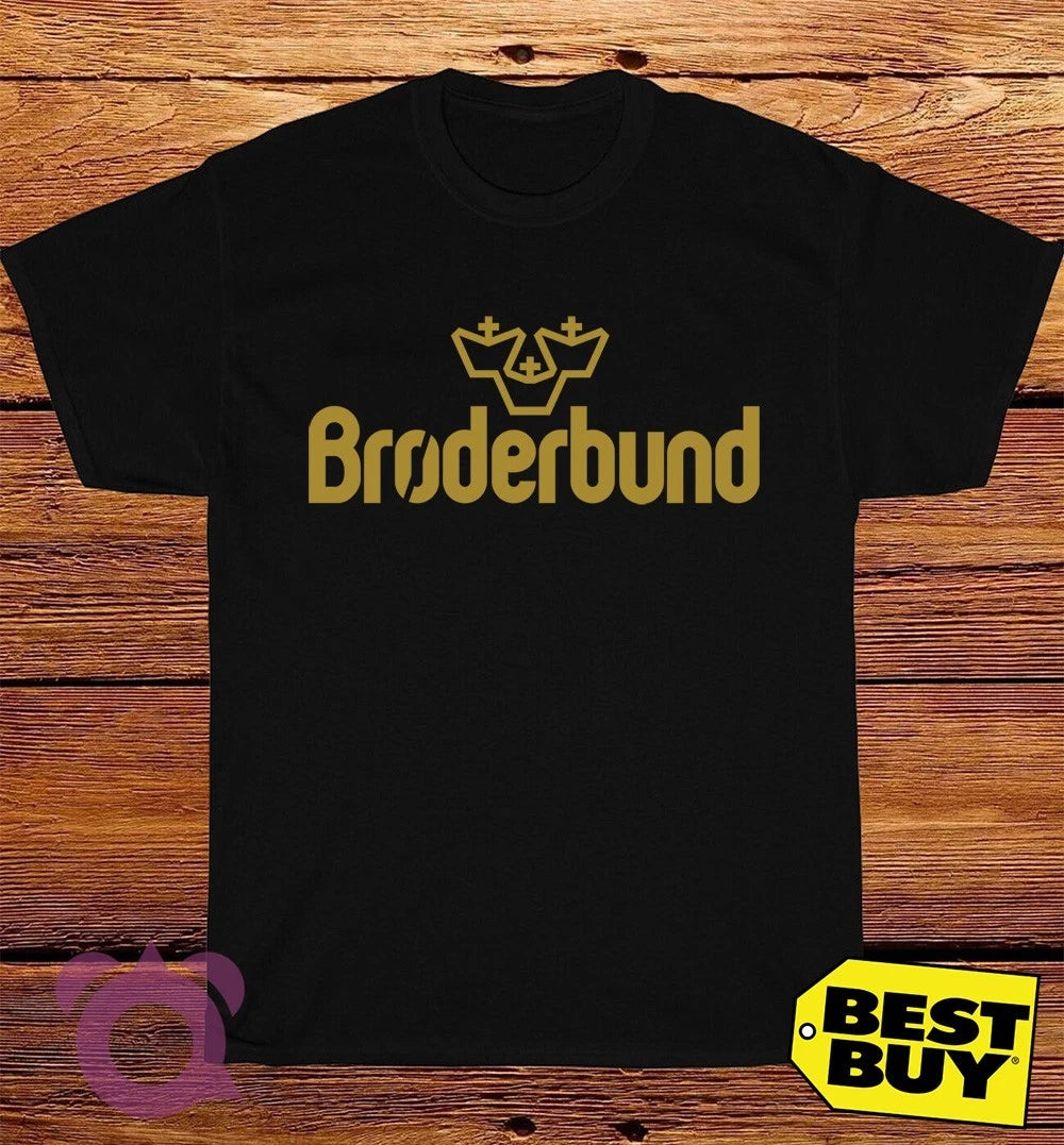 New Broderbund Logo Men's Funny T-Shirt Made In USA Size S to 5XL