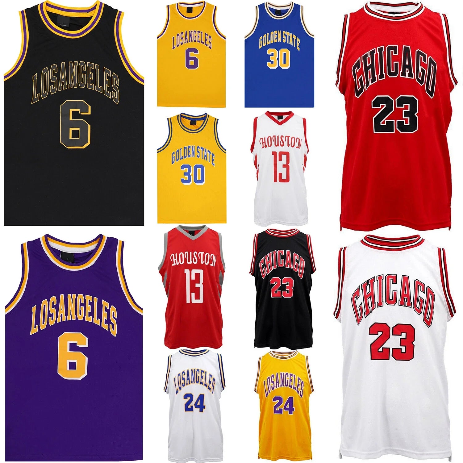 Zmart Men's Basketball Jersey Sports T Shirt Tee Vest Gym Chicago Los Angeles