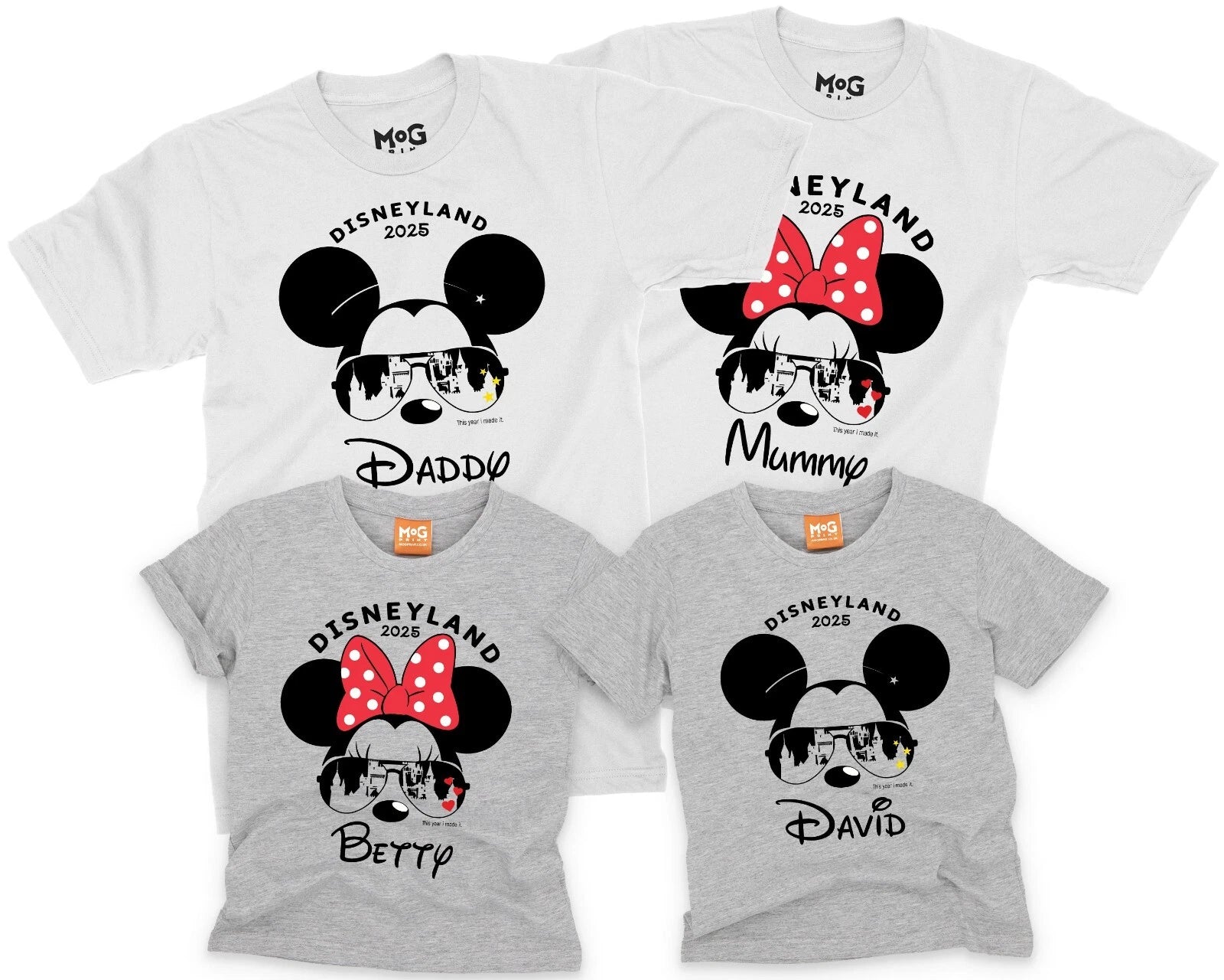 Personalised Family Disneyland Holiday T-shirt Mickey Minnie Custom Adult Kids