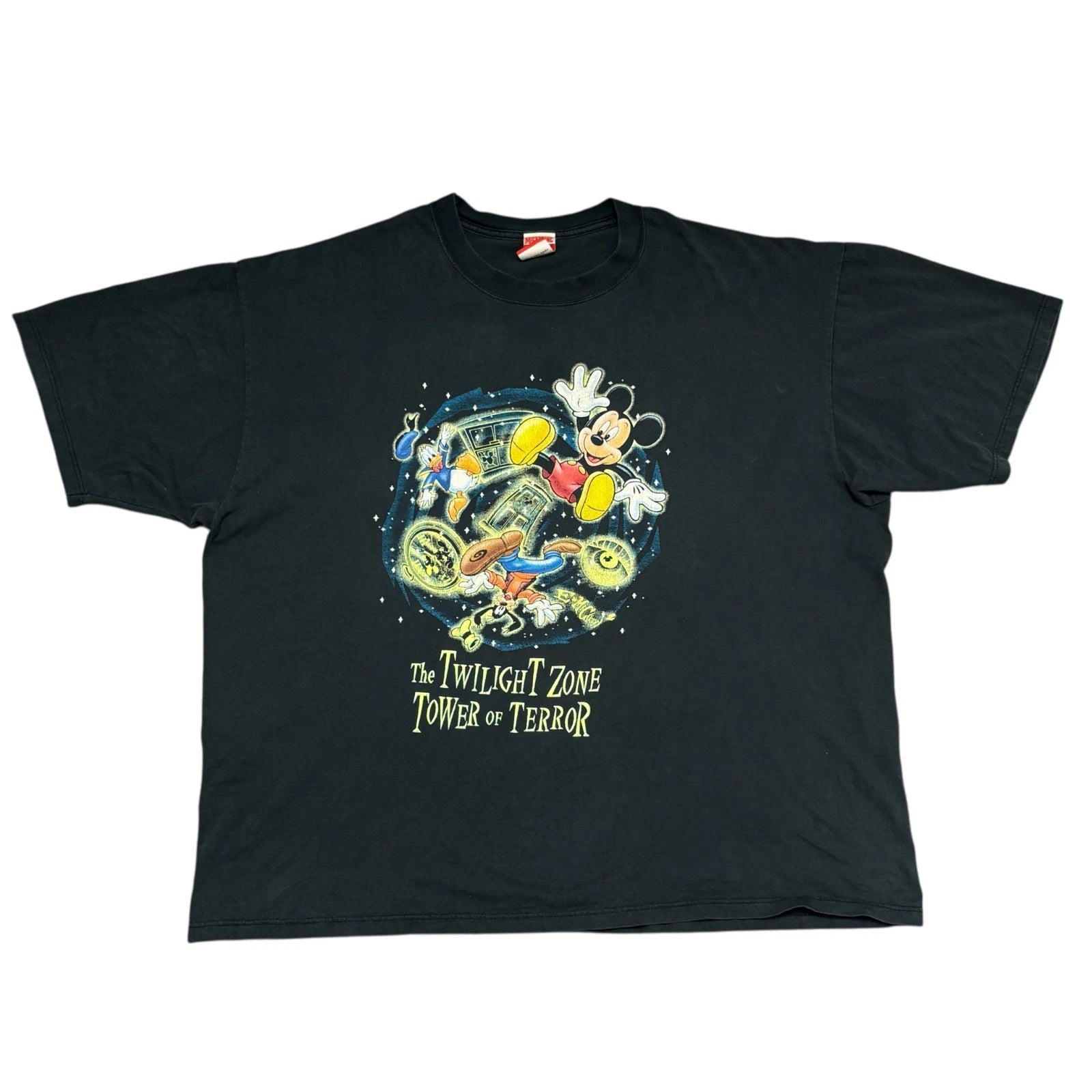 Vintage Twilight Zone Tower Of Terror Shirt 2XL Black 90s Disney Mickey Mouse