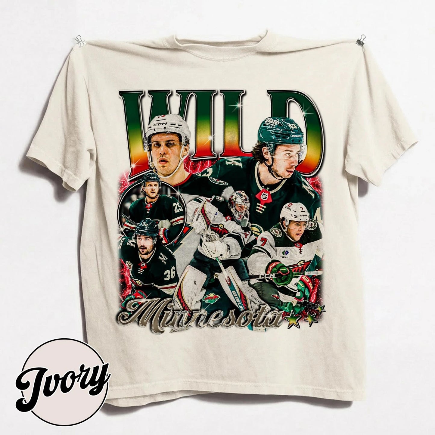 Retro Minnesota Wild Ice Hockey Team Bootleg Rap Style Comfort Colors Shirt