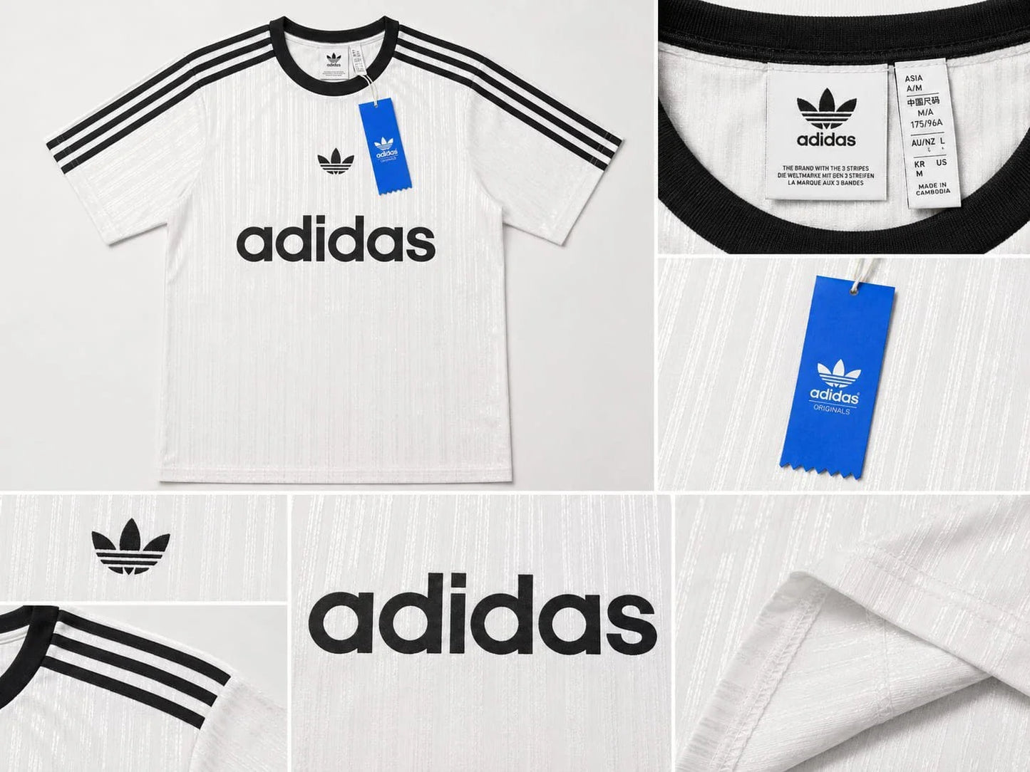 Adidas Originals Men's Trefoil 3 Stripes T-Shirt Shirt S-XXL WHITE/BLACK