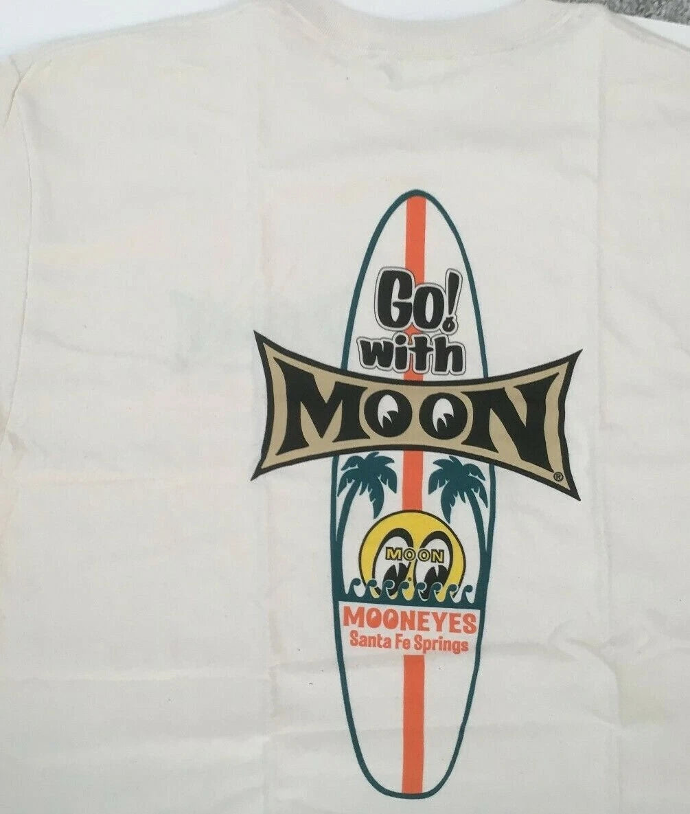 Mooneyes Surf Board (427)T-SHIRT 100% Cotton Natural Color MOPAR CHEV FORD NHRA