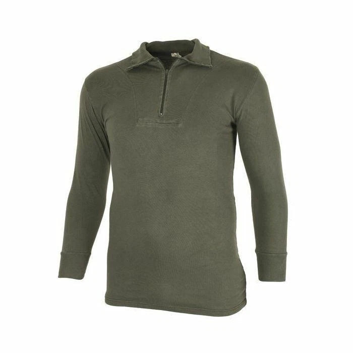 German Military Olive Green Cold Weather Tricot Field Shirt Zip Up Jumper Jersey