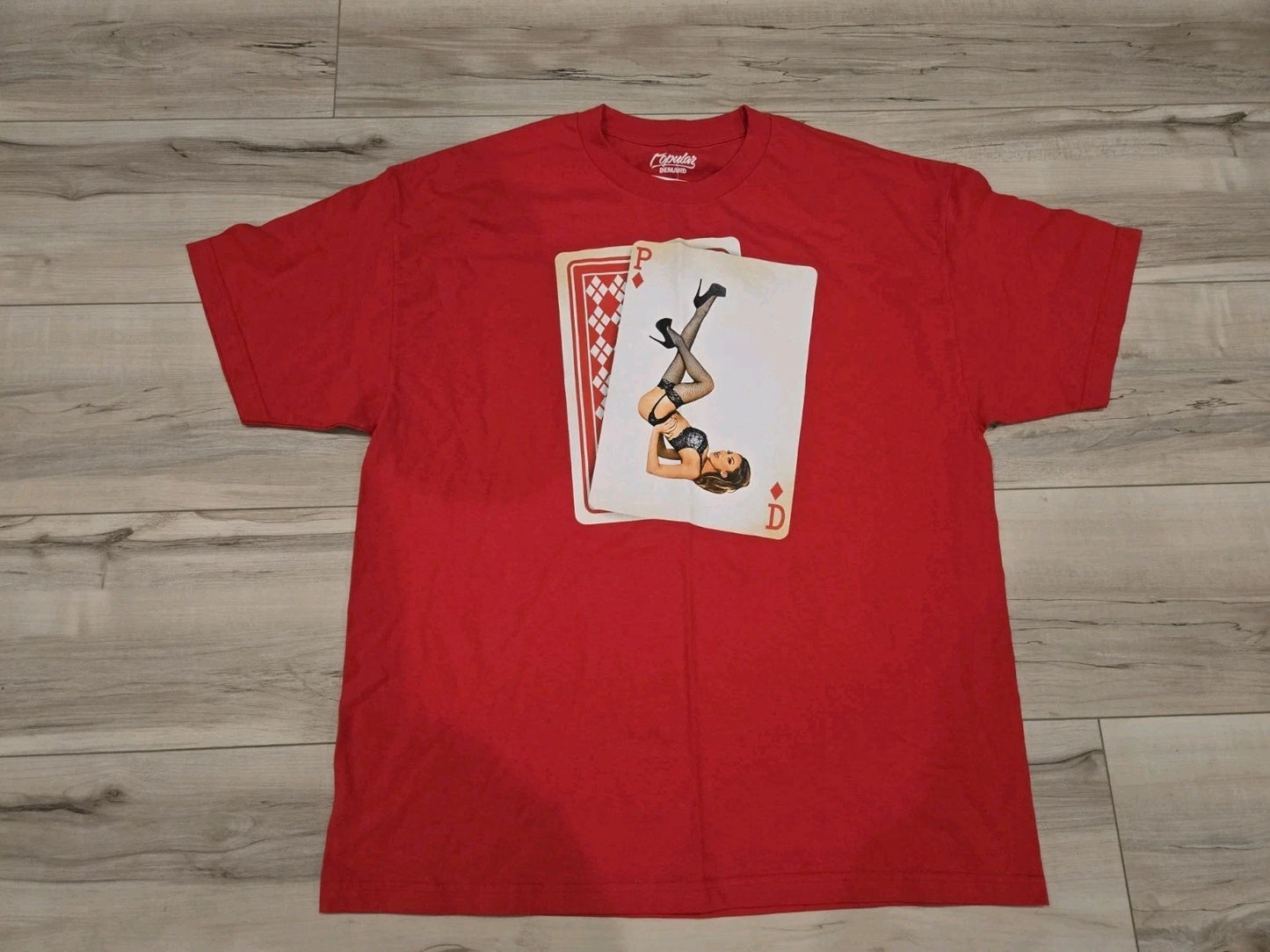 NWT Mens Popular Demand Wildcard Red T Shirt Size Large retro