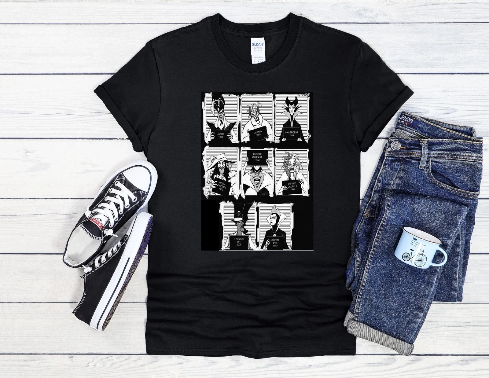 Disney Villains Mugshot Cool Men Women Unisex T Shirt Hoodie Baseball 1995
