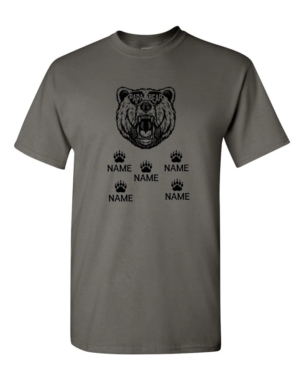 Personalized Papa Bear Shirt Custom Father Gift Kids Names Mens Family Tee