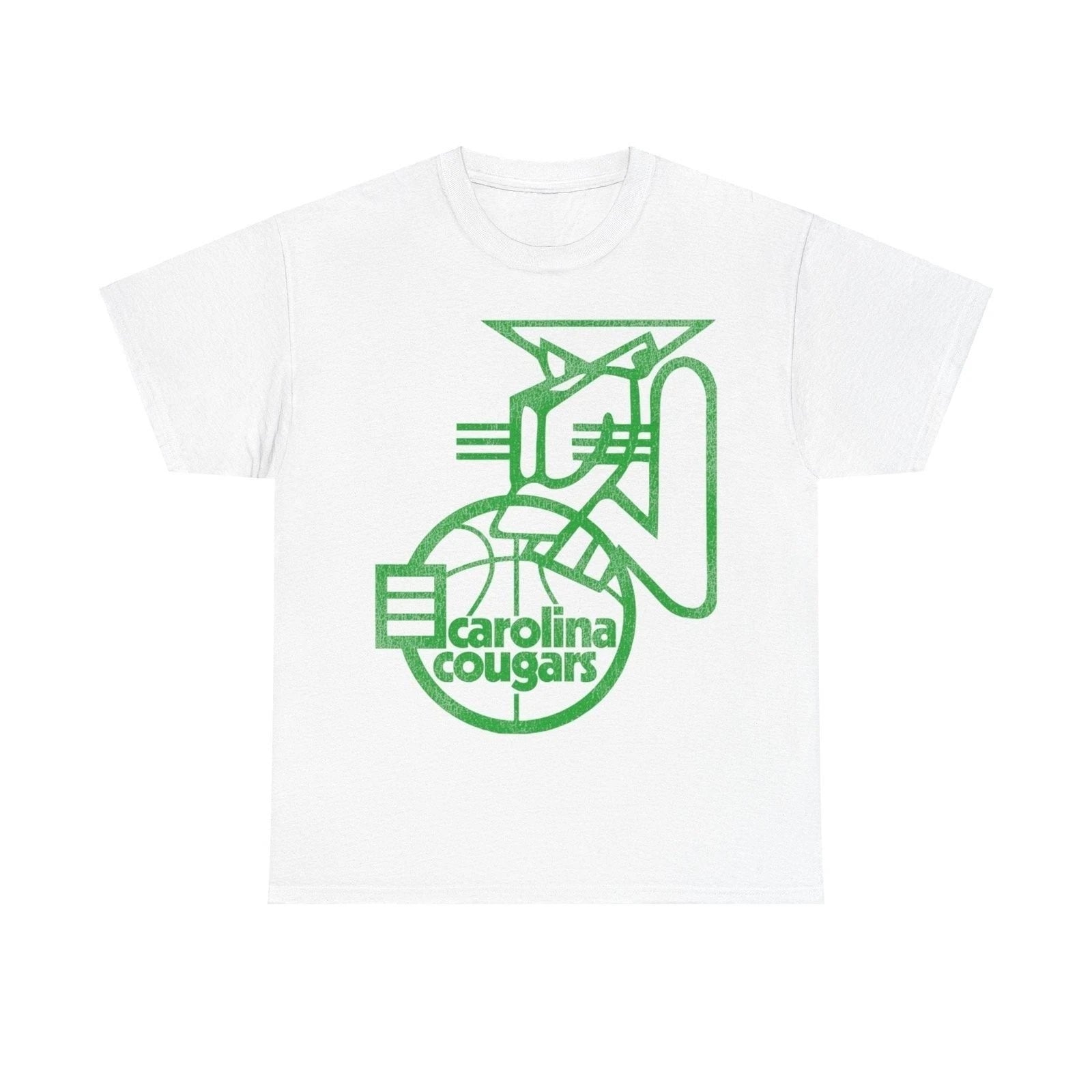Carolina Cougars Green Logo Basketball Team Nostalgic Retro T-shirt