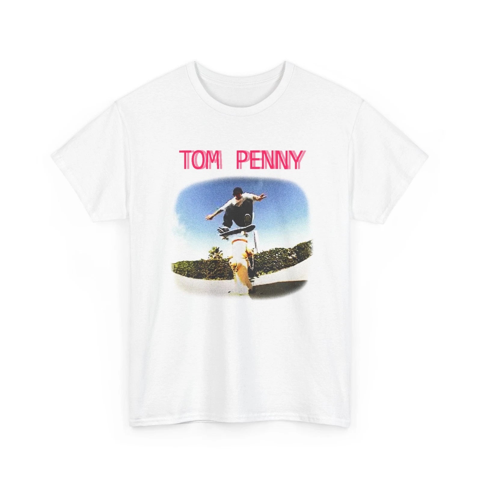 tom penny lofi vhs style graphic skateboarding fan art pixelated letters tshirt