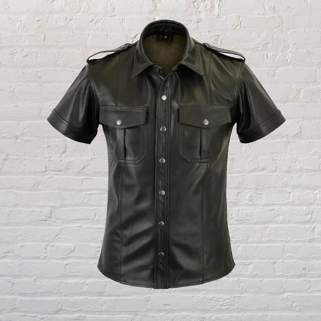 Premium Men's Soft Black Lambskin Leather Shirt Jacket Modern Slim Fit Design