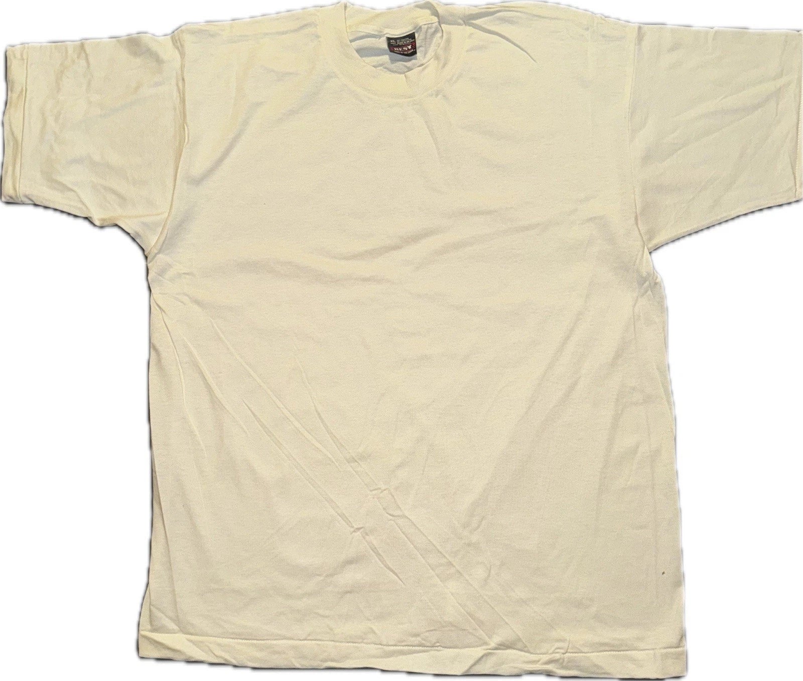 Vintage NOS 90’s XL Ivory Blank Fruit Of The Loom Best T-shirt. Single Stitch.