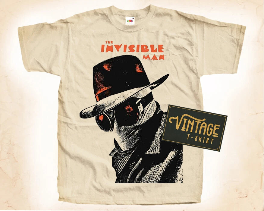 The Invisible Man V1 T SHIRT Tee Movie Poster Vintage Natural sizes S to 5XL