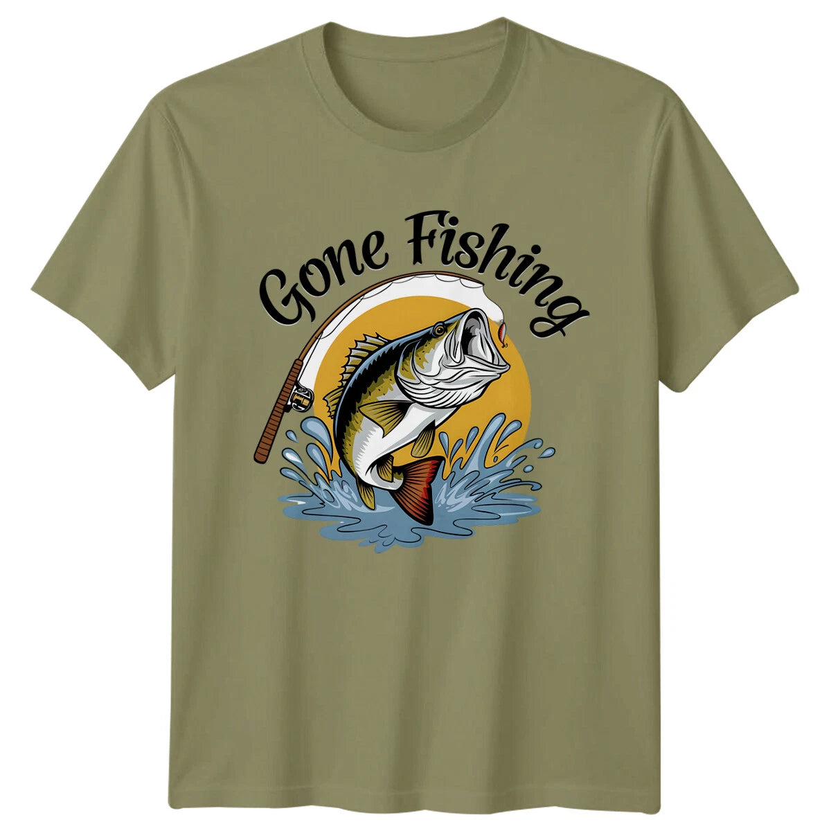 Gone Fishing Bass Fish Hobbies Mens T-Shirt Angler Fisherman Gift