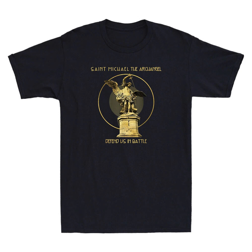 Saint Michael The Archangel Defend Us Prayer Catholic Men's Short Sleeve T-Shirt